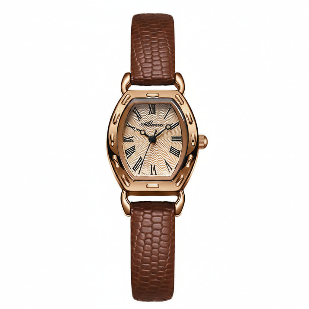 Damen Retro Small Barrel Quartz Uhr