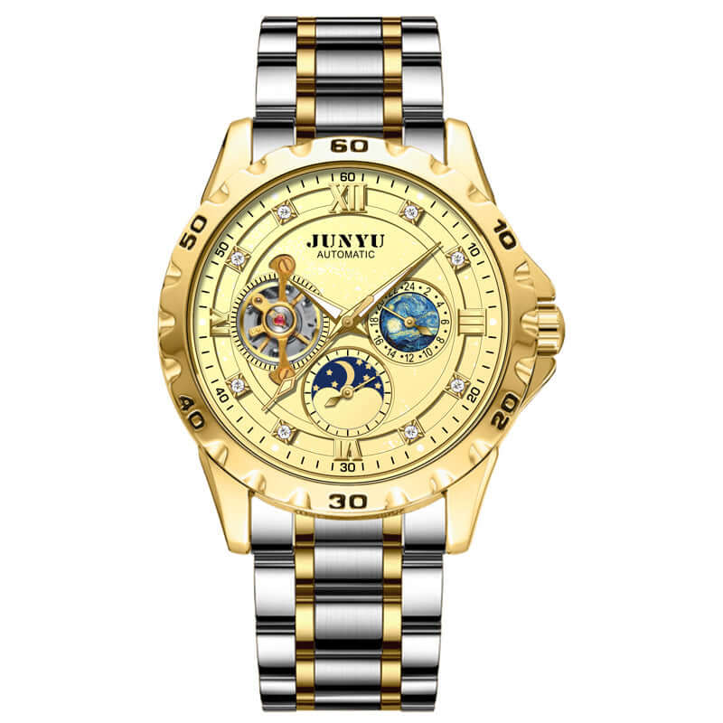 JUNYU Wasserdichte Mechanikuhr Herren – Eleganz mit markanter Ausstrahlung