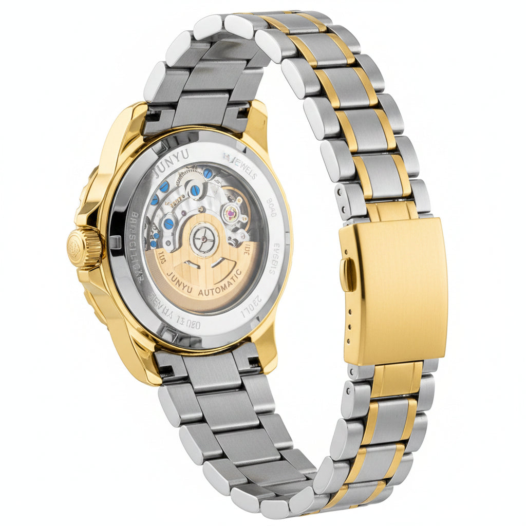 JUNYU Wasserdichte Mechanikuhr Herren – Eleganz mit markanter Ausstrahlung