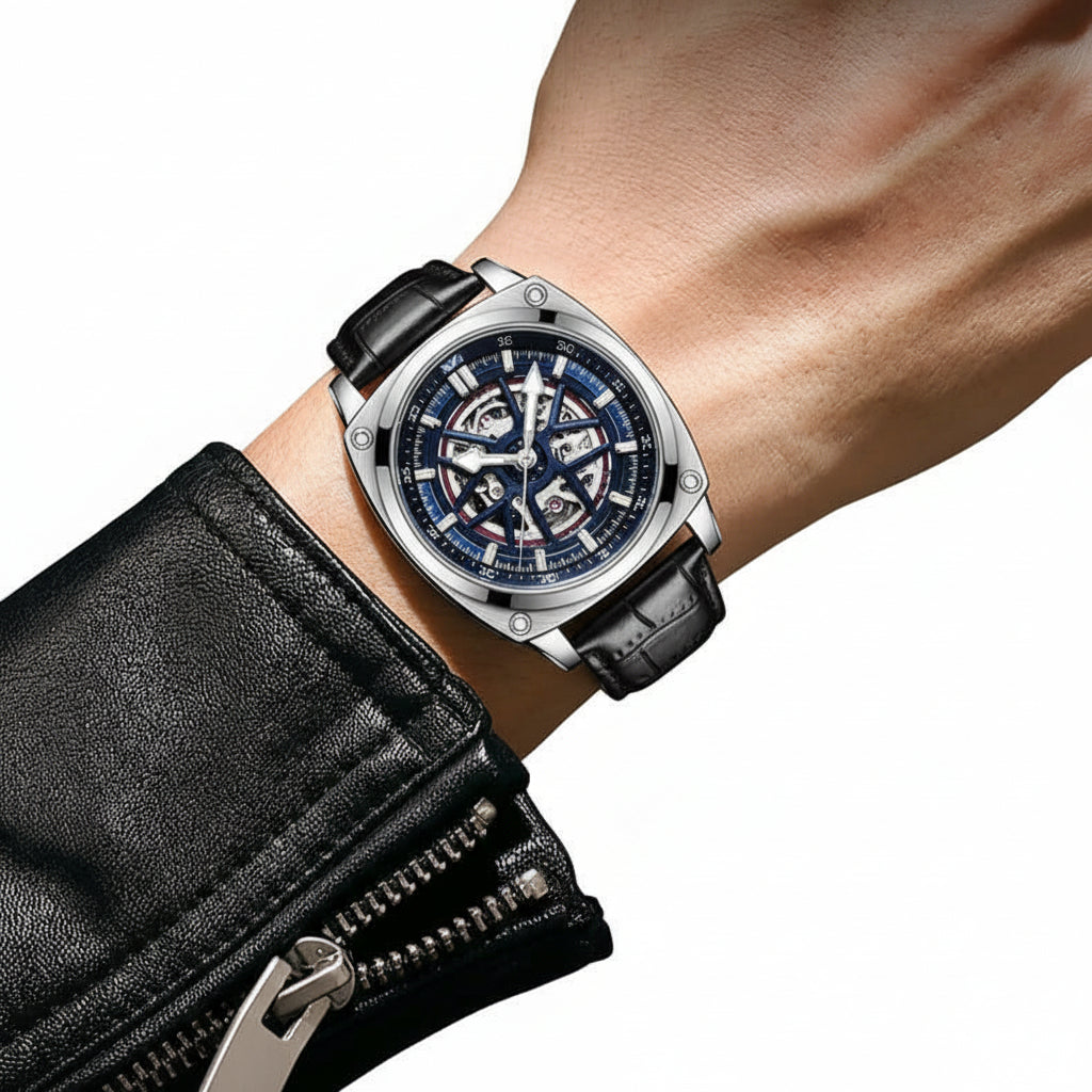 TEVISE Automatikuhr Lederarmband Herren – Klassischer Komfort mit automatischer Präzision