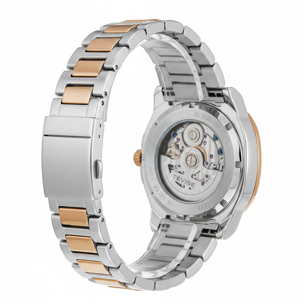TEVISE Wasserdichte Mechanikuhr Herren T01B – Stilvolle Eleganz mit mechanischer Präzision