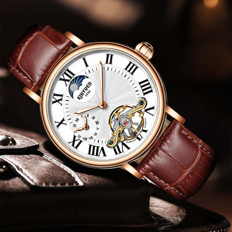 KINYUED Tourbillon Automatikuhr Herren – Elegante Mechanik für Business und Stil
