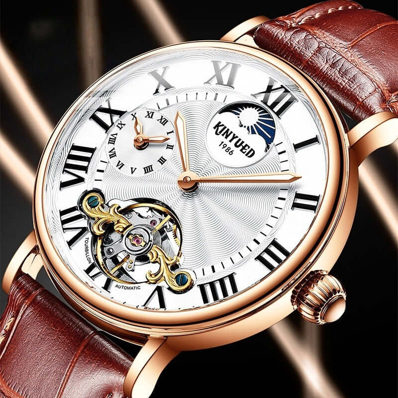 KINYUED Tourbillon Automatikuhr Herren – Elegante Mechanik für Business und Stil