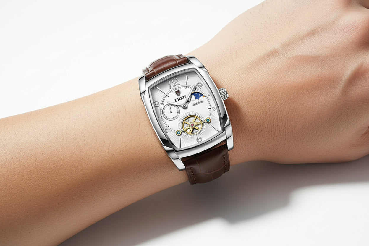 LIGE Tourbillon Mechanikuhr Herren – Elegante Mechanik mit modernem Design