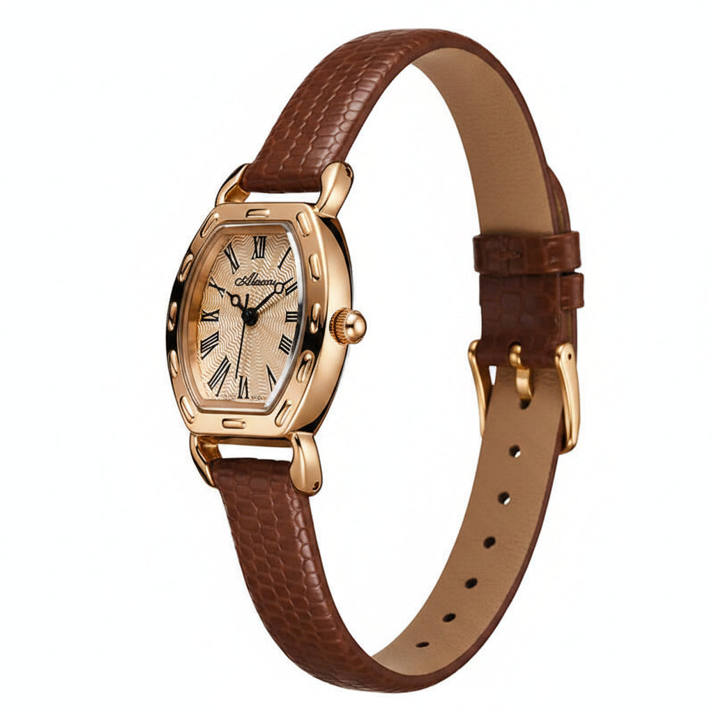 Damen Retro Small Barrel Quartz Uhr