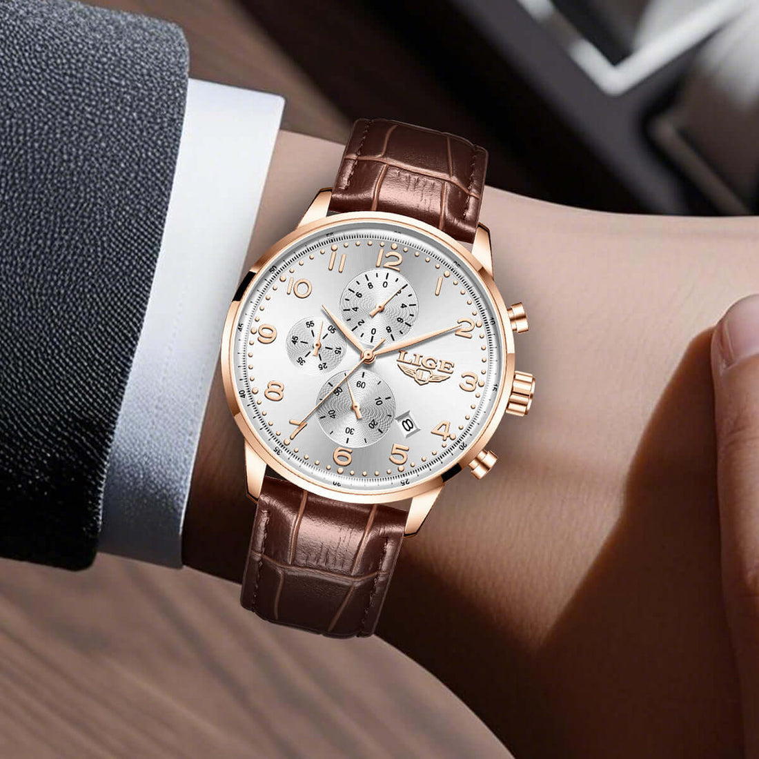 LIGE Mechanikuhr Herren – Zeitlose Eleganz mit klassischer Uhrmacherkunst