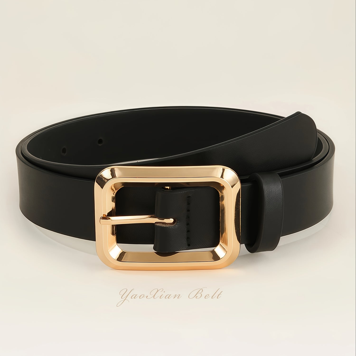 Belt Featuring a Square Metal Buckle