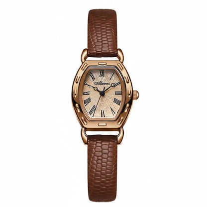 Damen Retro Small Barrel Quartz Uhr