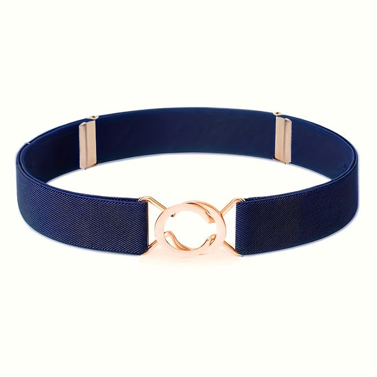 Fashionable  Buckle Black Elastic Waistband