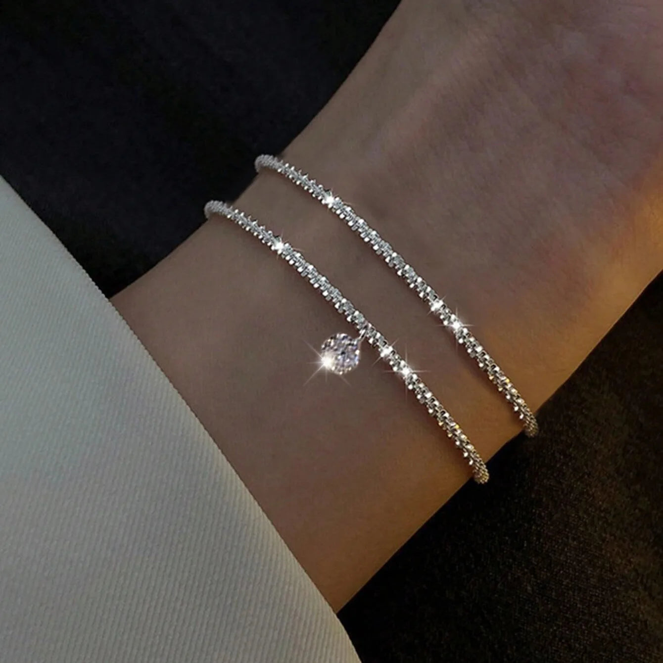Sparkling Bracelet Set For Women  Cross Charm
