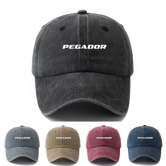 Retro Washed Baseball Cap With Curved Brim