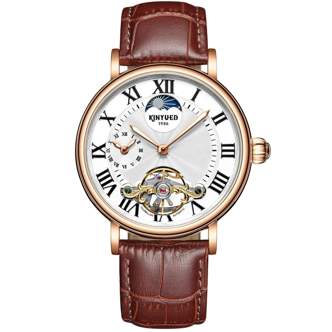 KINYUED Tourbillon Automatikuhr Herren – Elegante Mechanik für Business und Stil