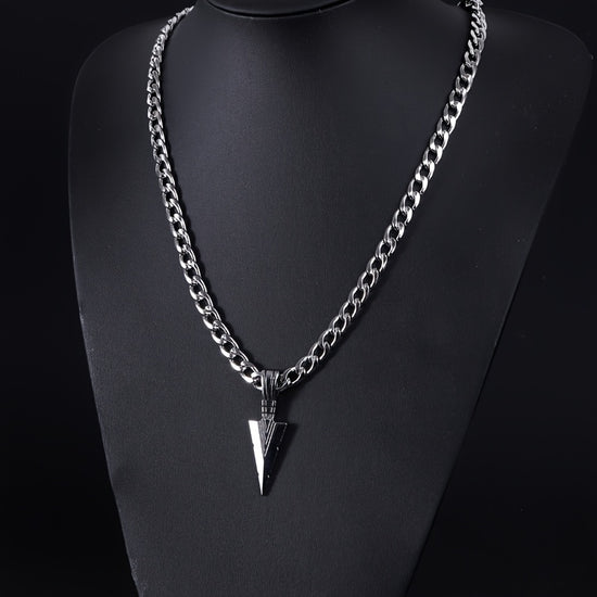 Vintage Arrow Pendant Cuban Link Chain Necklace