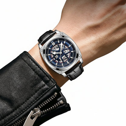 TEVISE Automatikuhr Lederarmband Herren – Klassischer Komfort mit automatischer Präzision