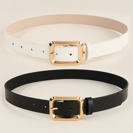 Belt Featuring a Square Metal Buckle