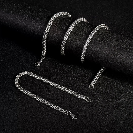 Stainless Steel  Chain Bracelet and Necklace Set