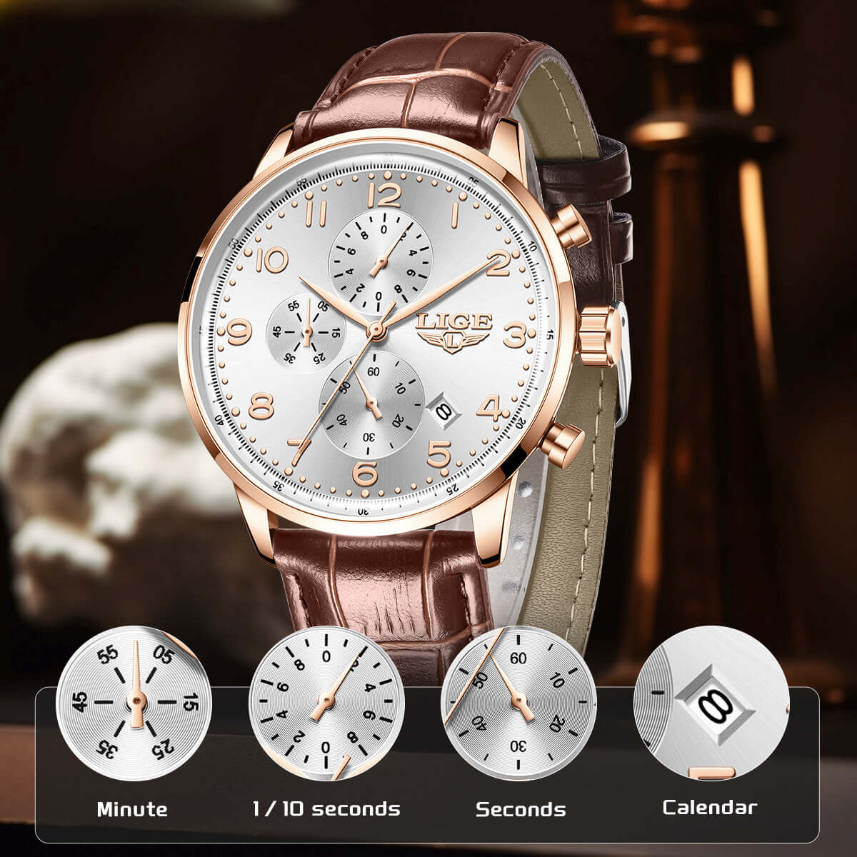 LIGE Mechanikuhr Herren – Zeitlose Eleganz mit klassischer Uhrmacherkunst