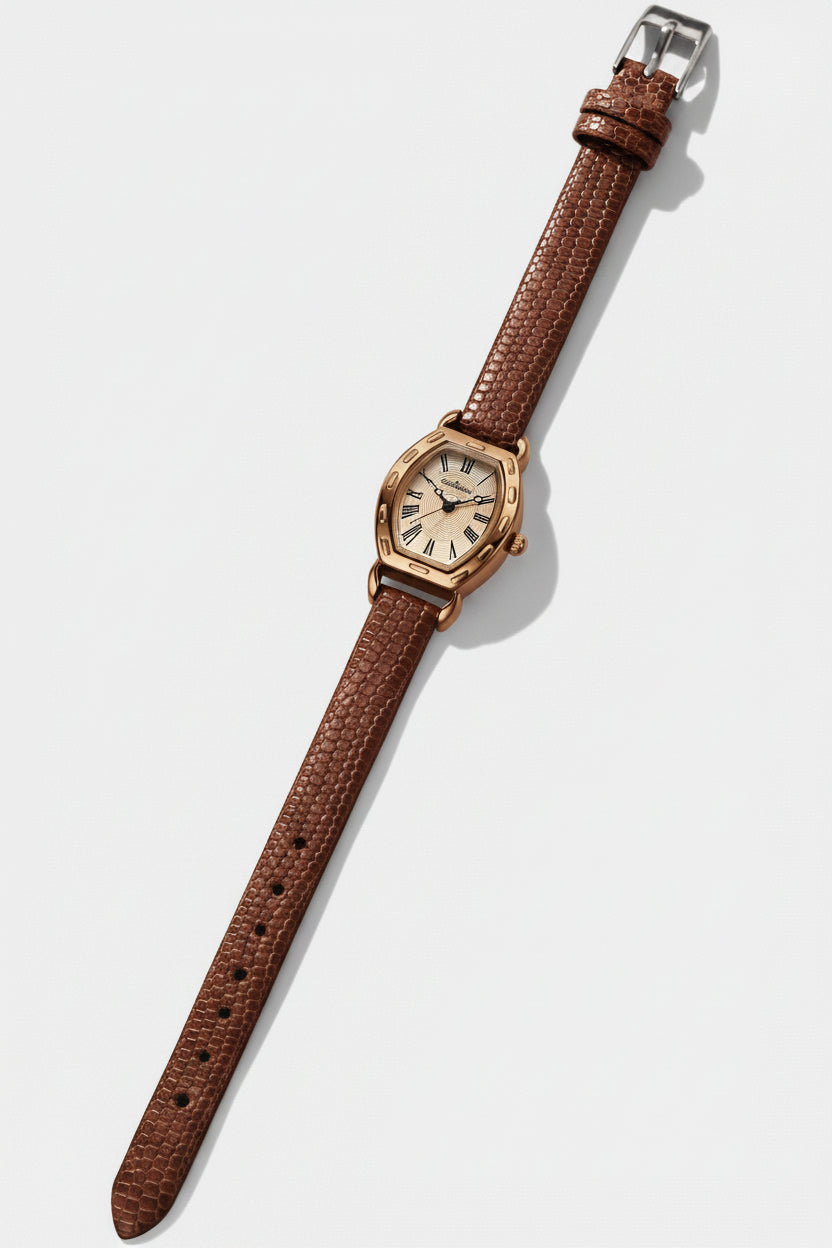 Damen Retro Small Barrel Quartz Uhr
