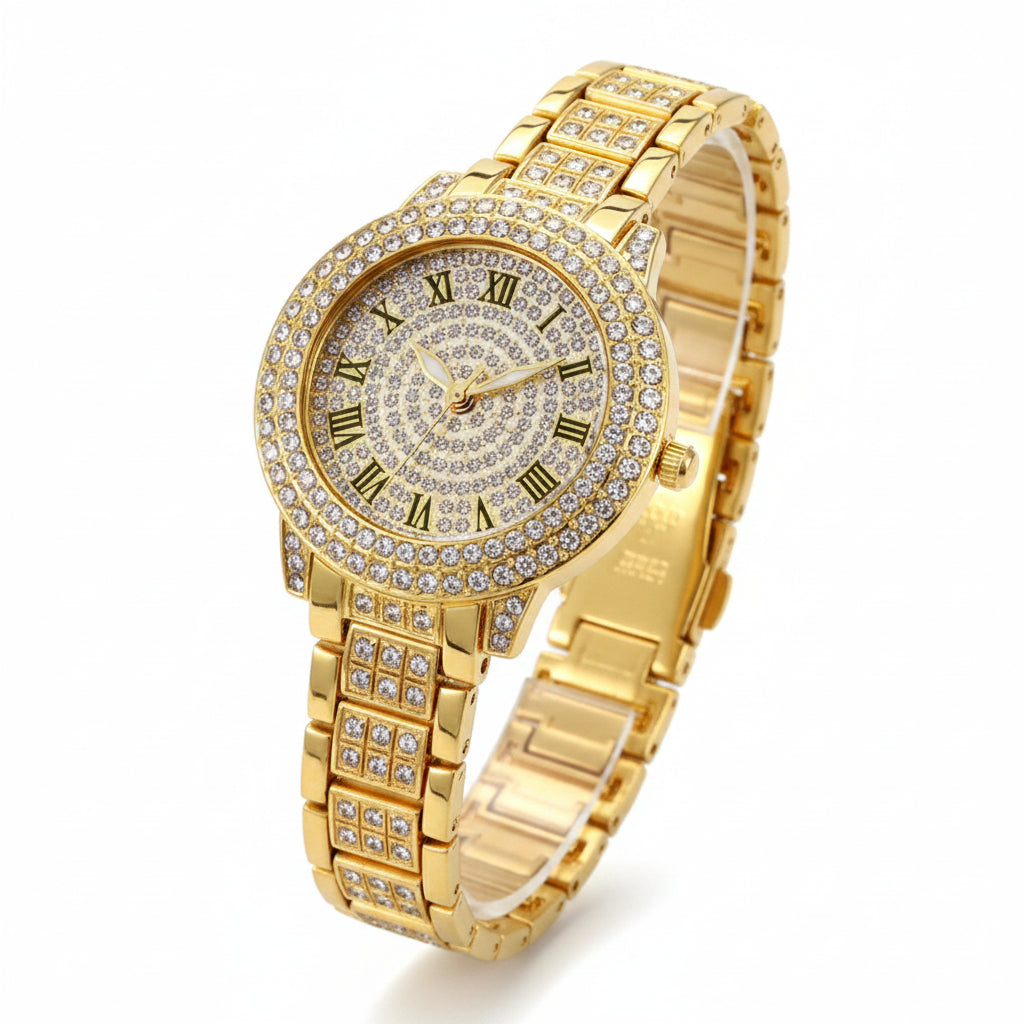 Quarz Digital Roman Diamond Uhr – trifft moderne Funktionalität